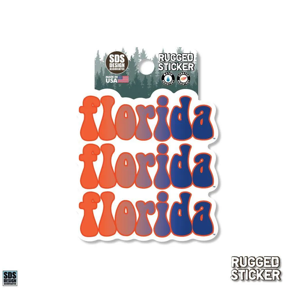  Gators | Florida Seasons Design Retro Fade School 3.25  Decal | Alumni Hall