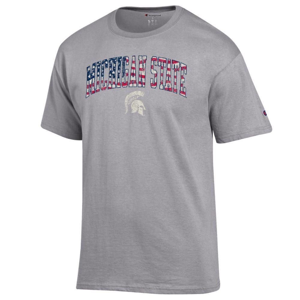 Spartans | Michigan State Champion Arch Flag Fill Americana Tee Alumni Hall