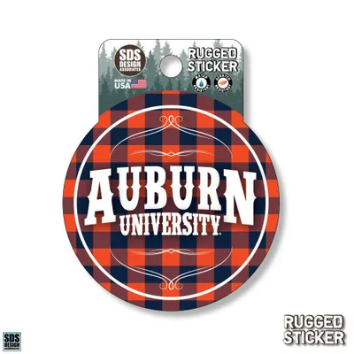  Ahs | Seasons Design Auburn Buffalo Check 3.25  Decal | Alumni Hall