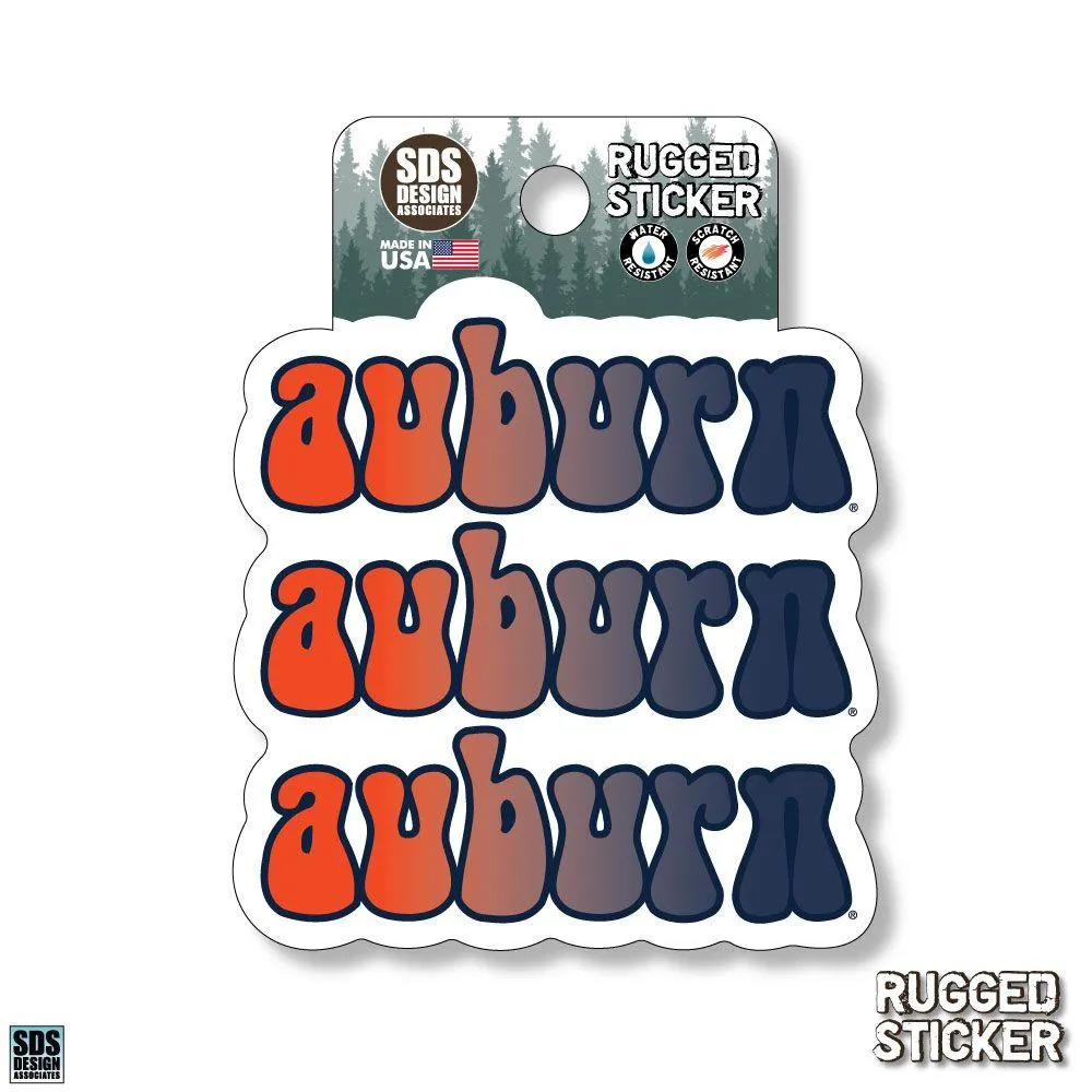  Ahs | Seasons Design Auburn Stacked Retro Text 3.25  Decal | Alumni Hall