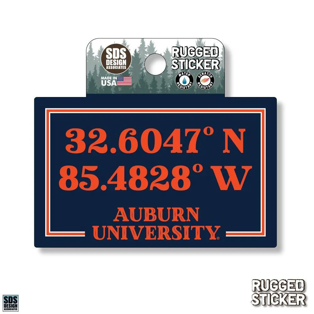  Ahs | Seasons Design Auburn Coordinates 3.25  Decal | Alumni Hall