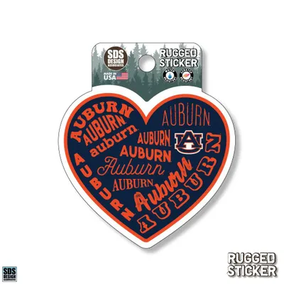  Aub | Auburn Seasons Design Heart All Over Words 3.25  Decal | Alumni Hall