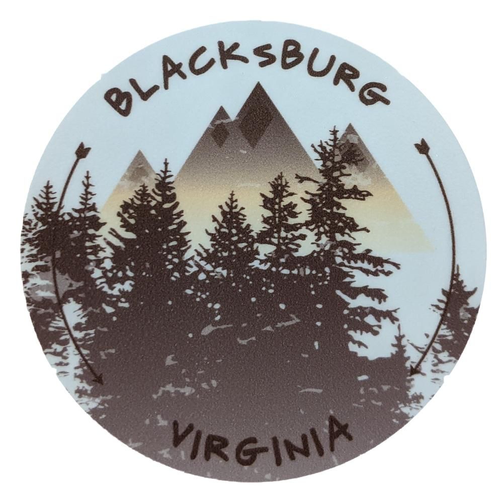  Vt | Blacksburg Seasons Designs Mountains Rugged Sticker | Alumni Hall