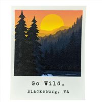  Vt | Blacksburg Seasons Designs Go Wild Rugged Sticker | Alumni Hall