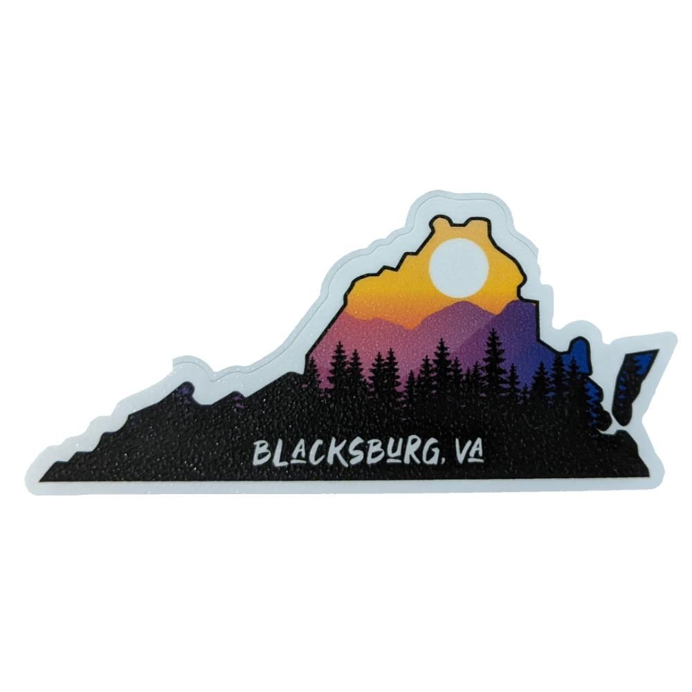  Vt | Blacksburg Seasons Designs Sunset Rugged Sticker | Alumni Hall