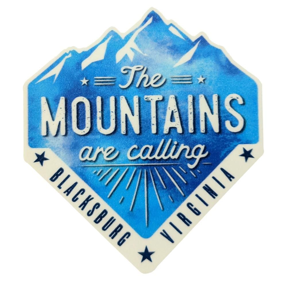  Vt | Blacksburg Seasons Designs Mountains Calling Rugged Sticker | Alumni Hall