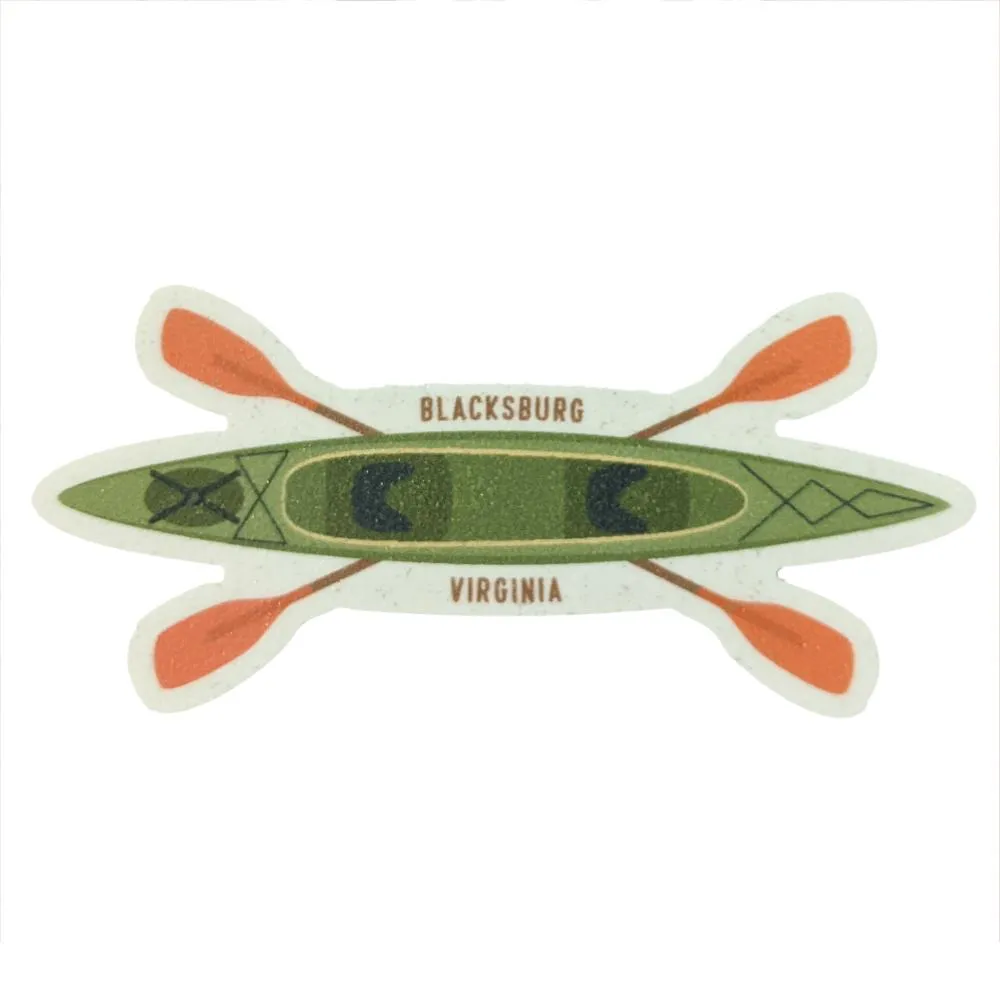  Vt | Blacksburg Seasons Designs Kayak Rugged Sticker | Alumni Hall