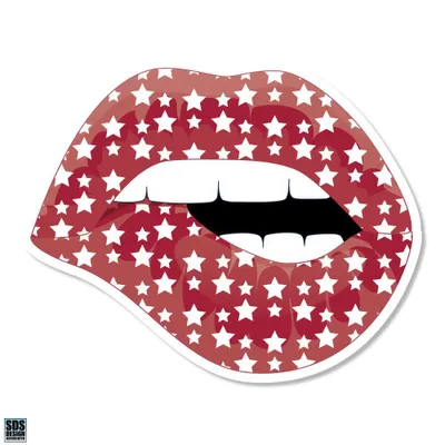  Ahs | Seasons Design Crimson And White Star Lips 3  Decal | Alumni Hall