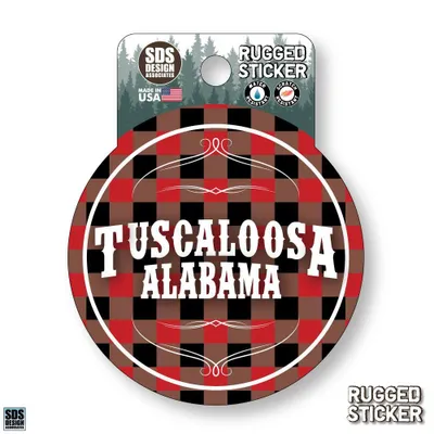  Ahs | Seasons Design Tuscaloosa Buffalo Check 3.25  Decal | Alumni Hall