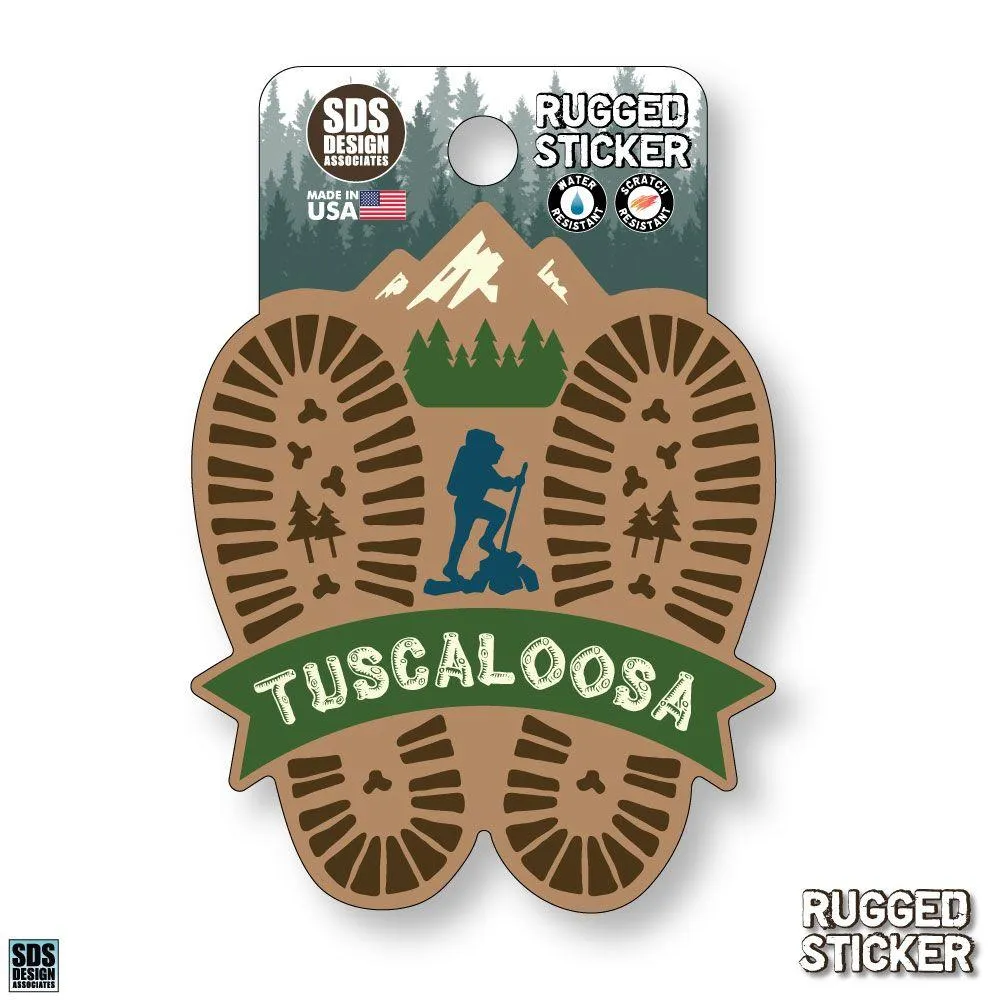  Ahs | Seasons Design Tuscaloosa Hiking Prints 3.25  Decal | Alumni Hall