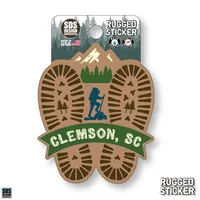  Ahs | Seasons Design Clemson Hiking Prints 3.25  Decal | Alumni Hall