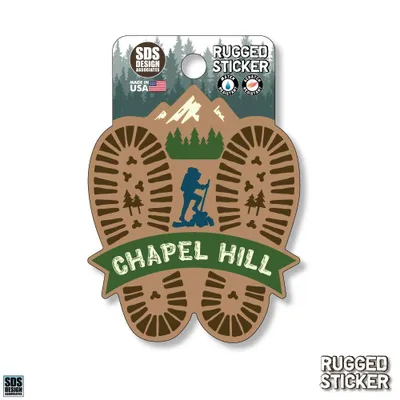  Ahs | Seasons Design Chapel Hill Hiking Prints 3.25  Decal | Alumni Hall