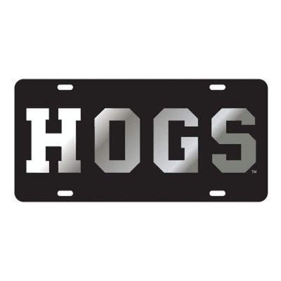  Arkansas License Plate  Hogs  (Black)