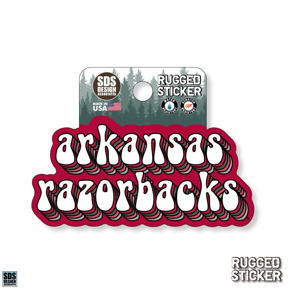  Ahs | Seasons Design Arkansas Stacked Bubble 3.25  Decal | Alumni Hall