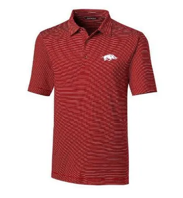 Razorbacks | Arkansas Cutter & Amp ; Buck Big Tall Forge Pencil Stripe Polo Alumni Hall