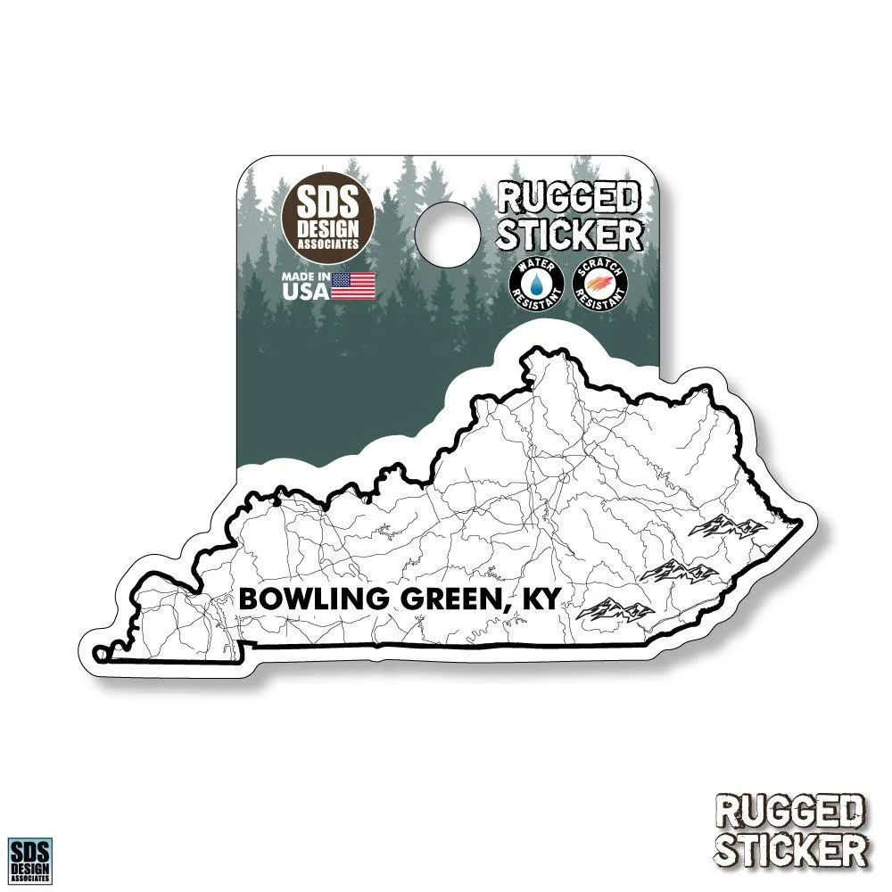  Ahs | Seasons Design Bowling Green State Map 3.25  Decal | Alumni Hall