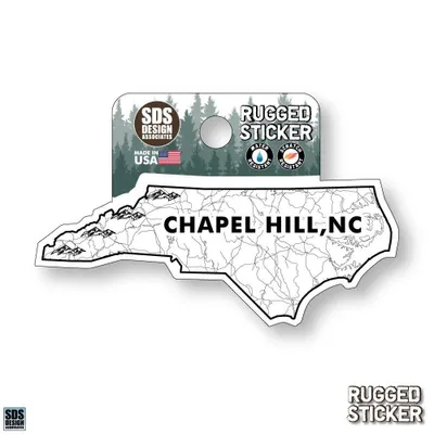  Ahs | Seasons Design Chapel Hill State Map 3.25  Decal | Alumni Hall