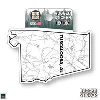  Ahs | Seasons Design Tuscaloosa State Map 3.25  Decal | Alumni Hall