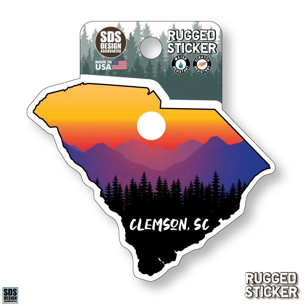  Ahs | Seasons Design Clemson State Sunset 3.25  Decal | Alumni Hall