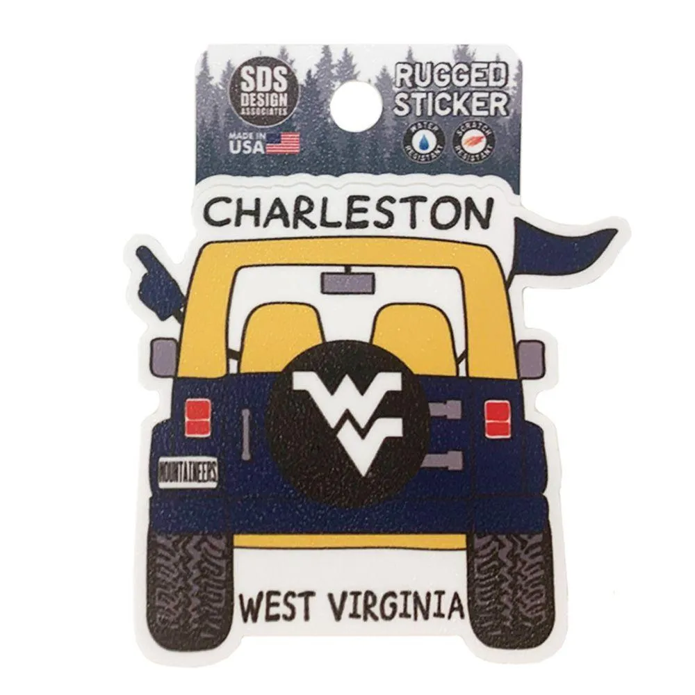  Ahs | West Virginia Seasons Design Cartoon Jeep 3.25  Decal | Alumni Hall