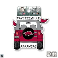  Razorbacks | Arkansas Seasons Design Cartoon Jeep 3.25  Decal | Alumni Hall