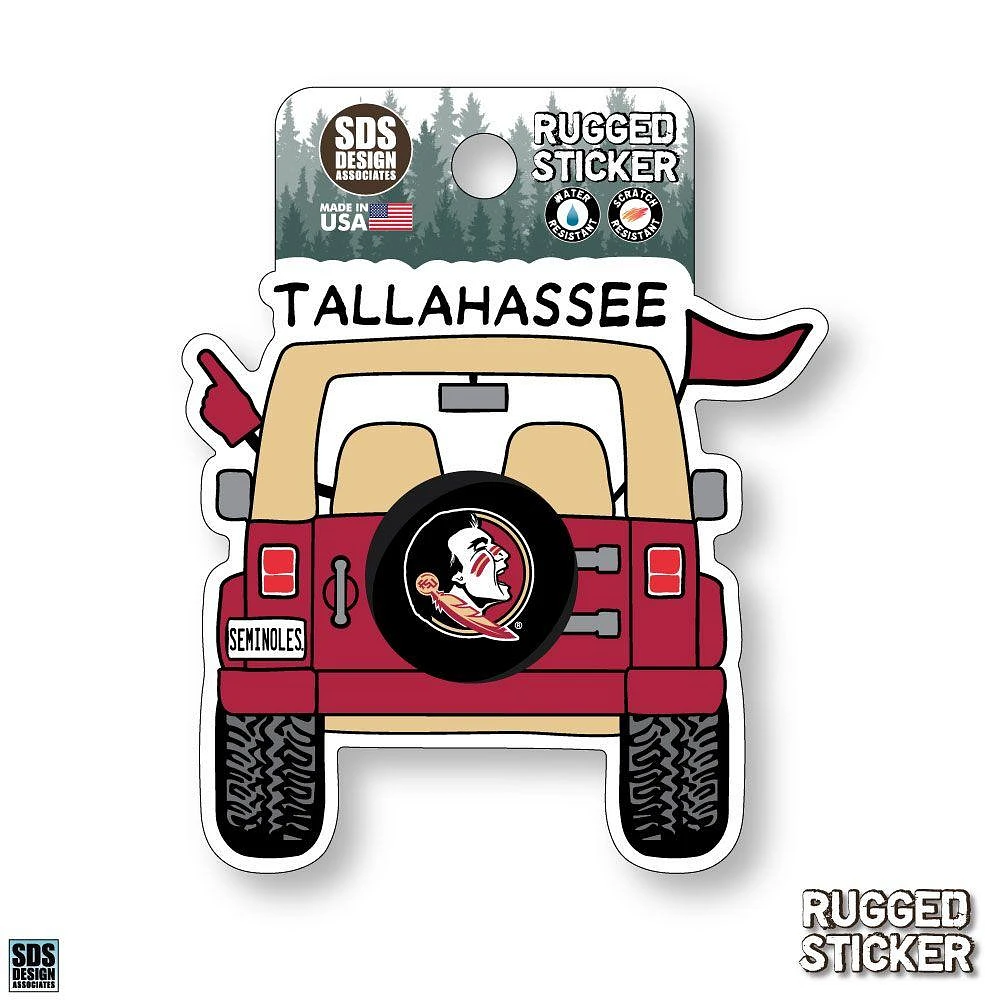 Florida State Seasons Design Cartoon Jeep 3.25