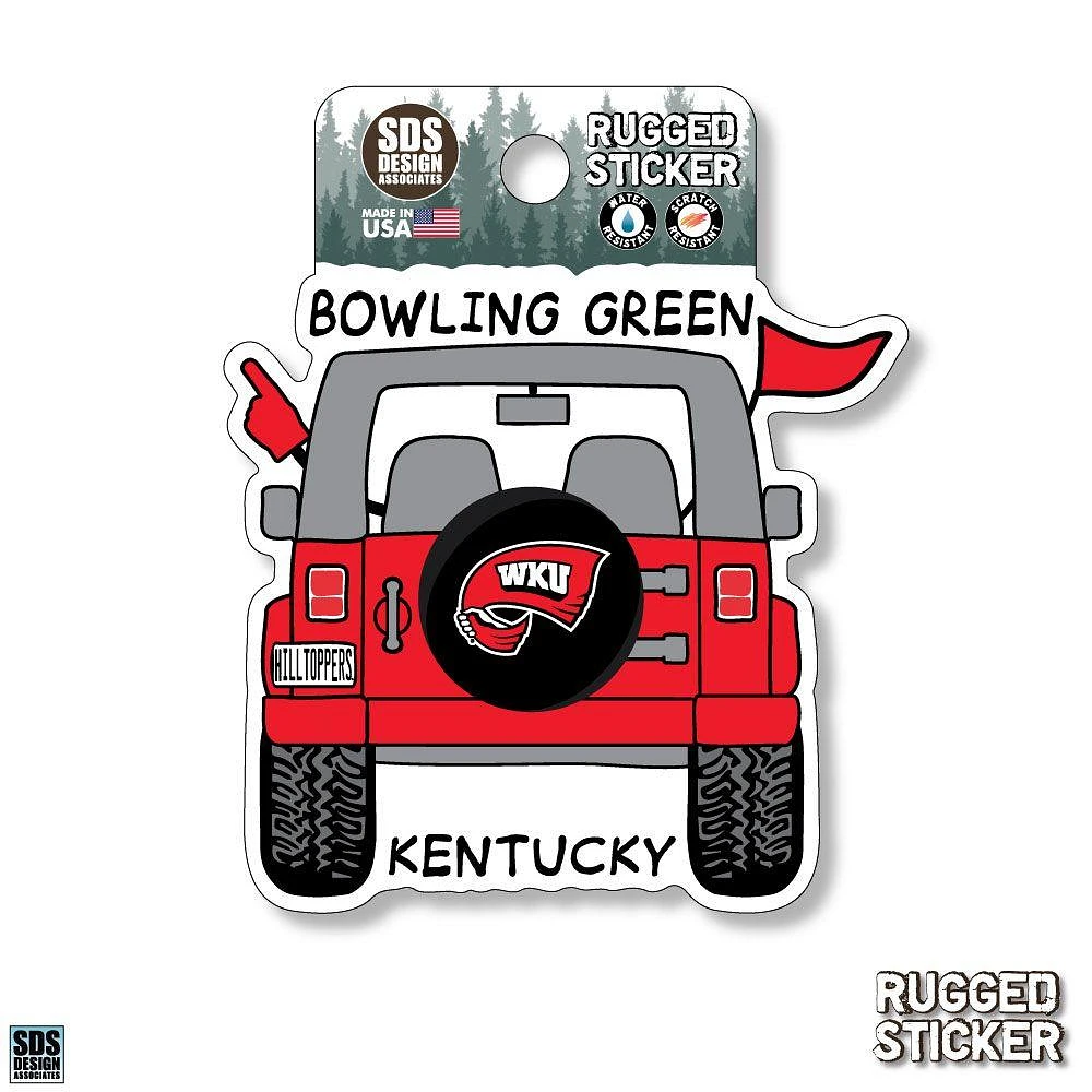 Western Kentucky Seasons Design Cartoon Jeep 3.25