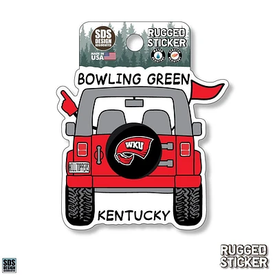 Western Kentucky Seasons Design Cartoon Jeep 3.25