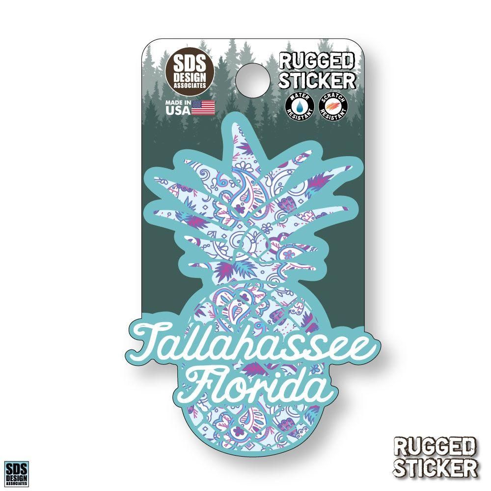  Ahs | Seasons Design Tallahassee Paisley Pineapple 3.25  Decal | Alumni Hall