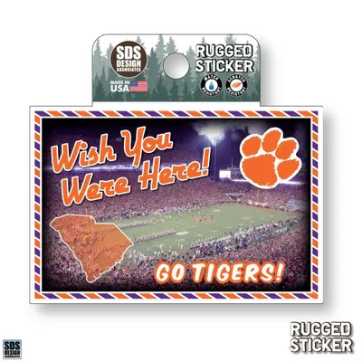  Clemson | Clemson Seasons Design Wish You Were Here 3.25  Decal | Alumni Hall