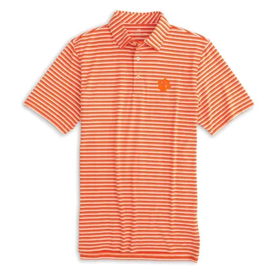 Clemson | Southern Tide Ryder Stripe Performance Polo Alumni Hall