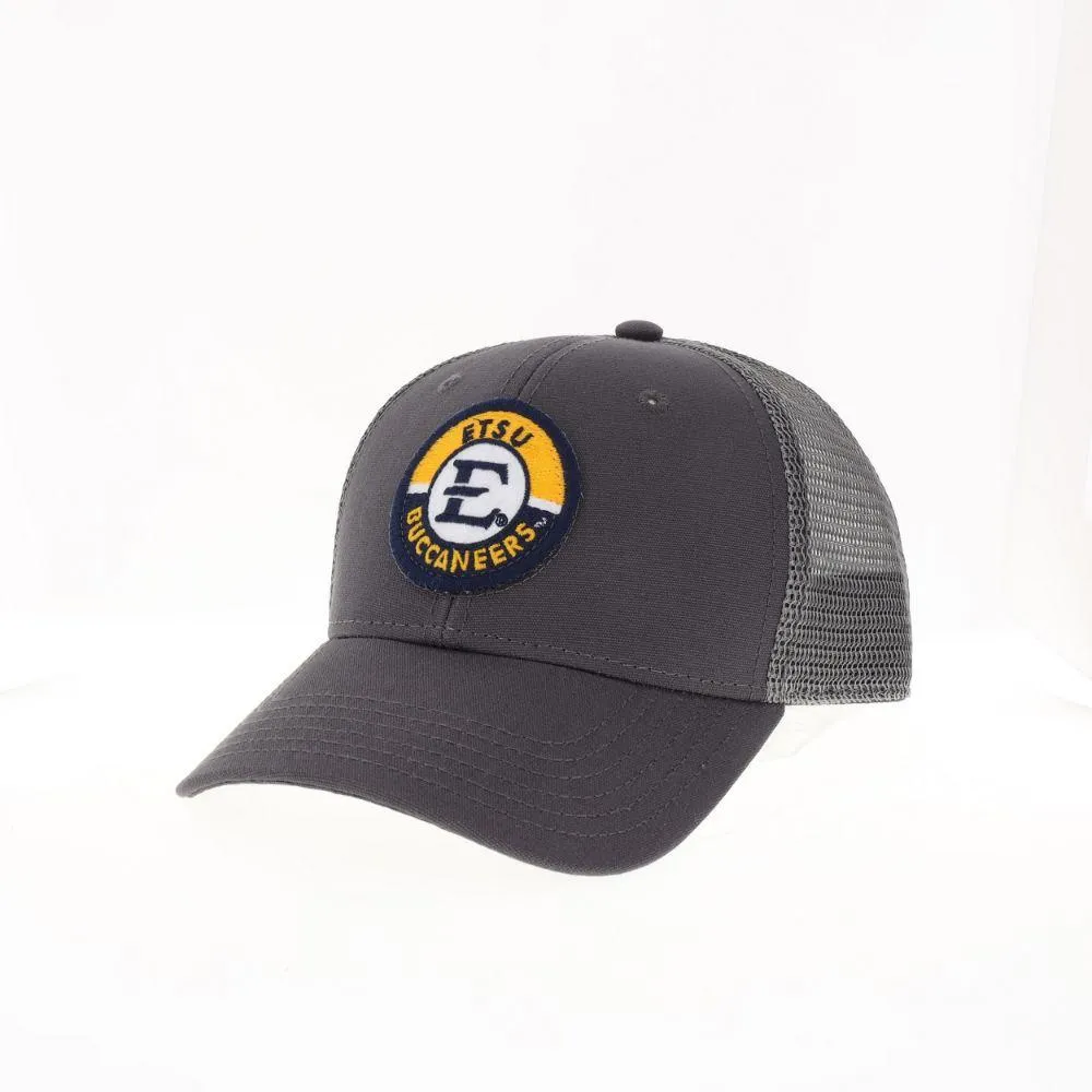  Bucs | Etsu Legacy Youth Road Patch Trucker Hat | Alumni Hall