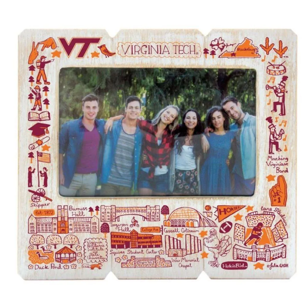 Virginia Tech 4x6 Distressed Wood Picture Frame by Julia Gash – Campus  Emporium