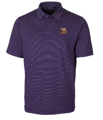 Lsu | Cutter & Amp ; Buck Big Tall Forge Pencil Stripe Polo Alumni Hall