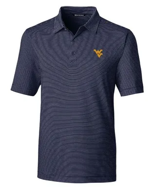 Wvu | West Virginia Cutter & Amp ; Buck Forge Pencil Stripe Polo Alumni Hall