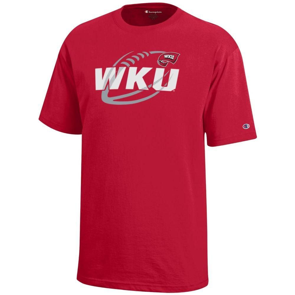 Wku | Western Kentucky Champion Youth Diagonal Football Tee Alumni Hall