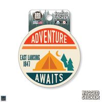  Spartans | Seasons Design Lansing Adventure Awaits 3.25  Decal | Alumni Hall