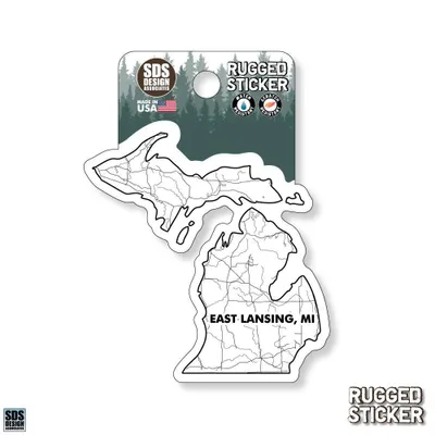  Ahs | Seasons Design Lansing State Map 3.25  Decal | Alumni Hall