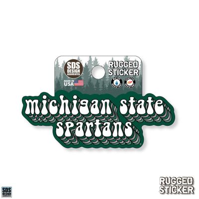  Spartans | Michigan State Seasons Design Stacked Bubble 3.25  Decal | Alumni Hall