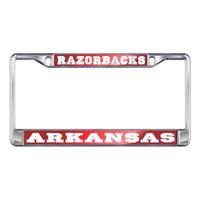  Arkansas Razorbacks License Plate Frame (Silver/Cardinal)