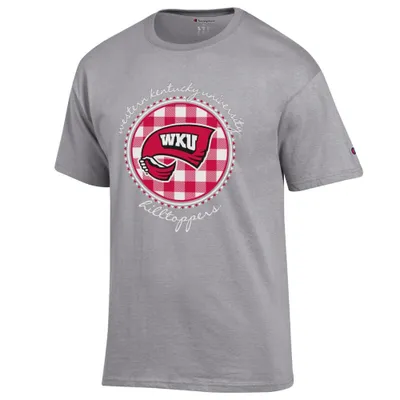 Wku | Western Kentucky Champion Women's Script Gingham Tee Alumni Hall