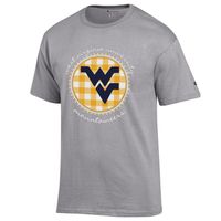 Wvu | West Virginia Champion Women's Script Gingham Tee Alumni Hall