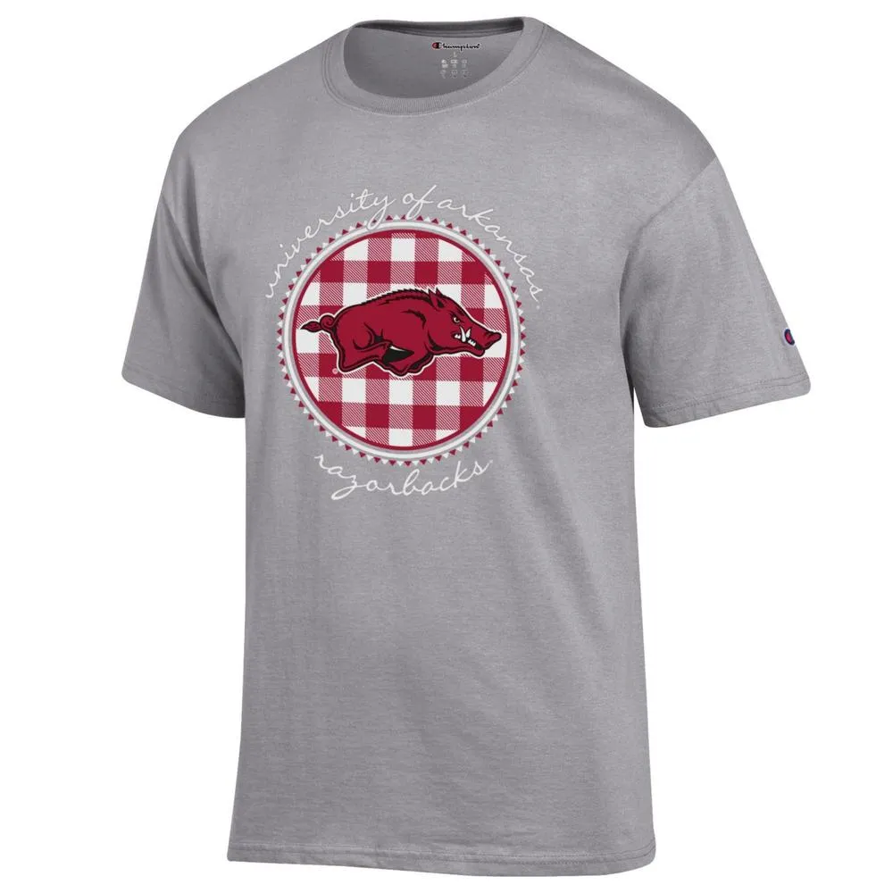 Razorbacks | Arkansas Champion Women's Script Gingham Tee Alumni Hall