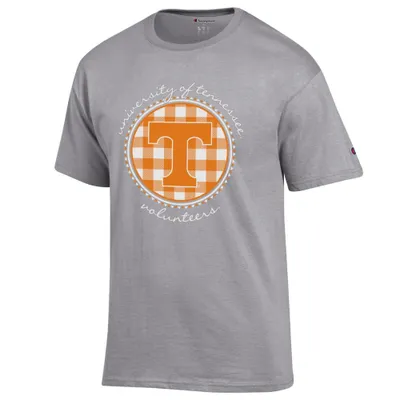 Vols | Tennessee Champion Women's Script Gingham Tee Alumni Hall