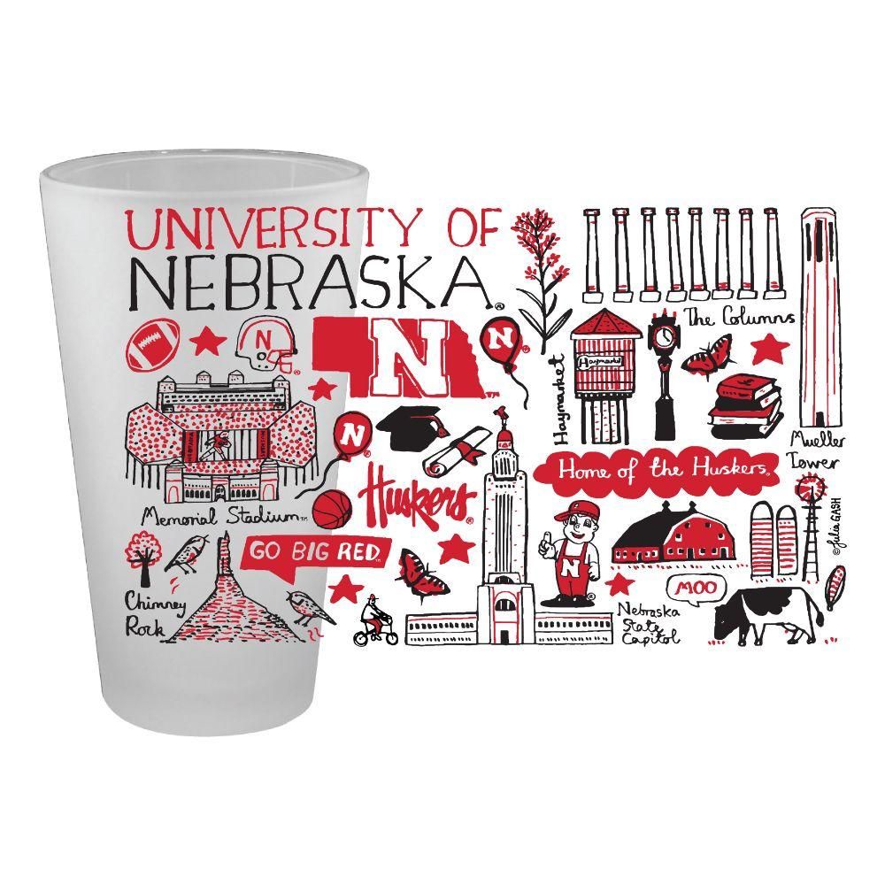  Huskers | Nebraska Julia Gash 16oz Frosted Pint Glass | Alumni Hall