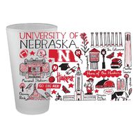  Huskers | Nebraska Julia Gash 16oz Frosted Pint Glass | Alumni Hall