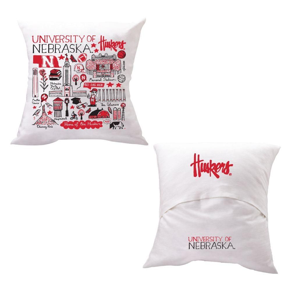  Huskers | Nebraska Julia Gash Chenille Throw Pillow | Alumni Hall