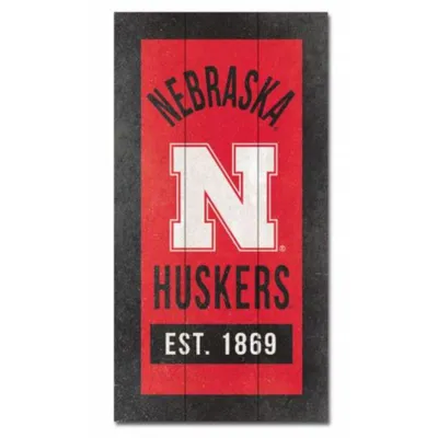  Huskers | Nebraska 11 X 20 Inch Wood Plank Sign | Alumni Hall