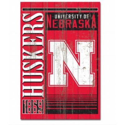  Huskers | Nebraska 25 X 36 Inch Showcase Plank Sign | Alumni Hall