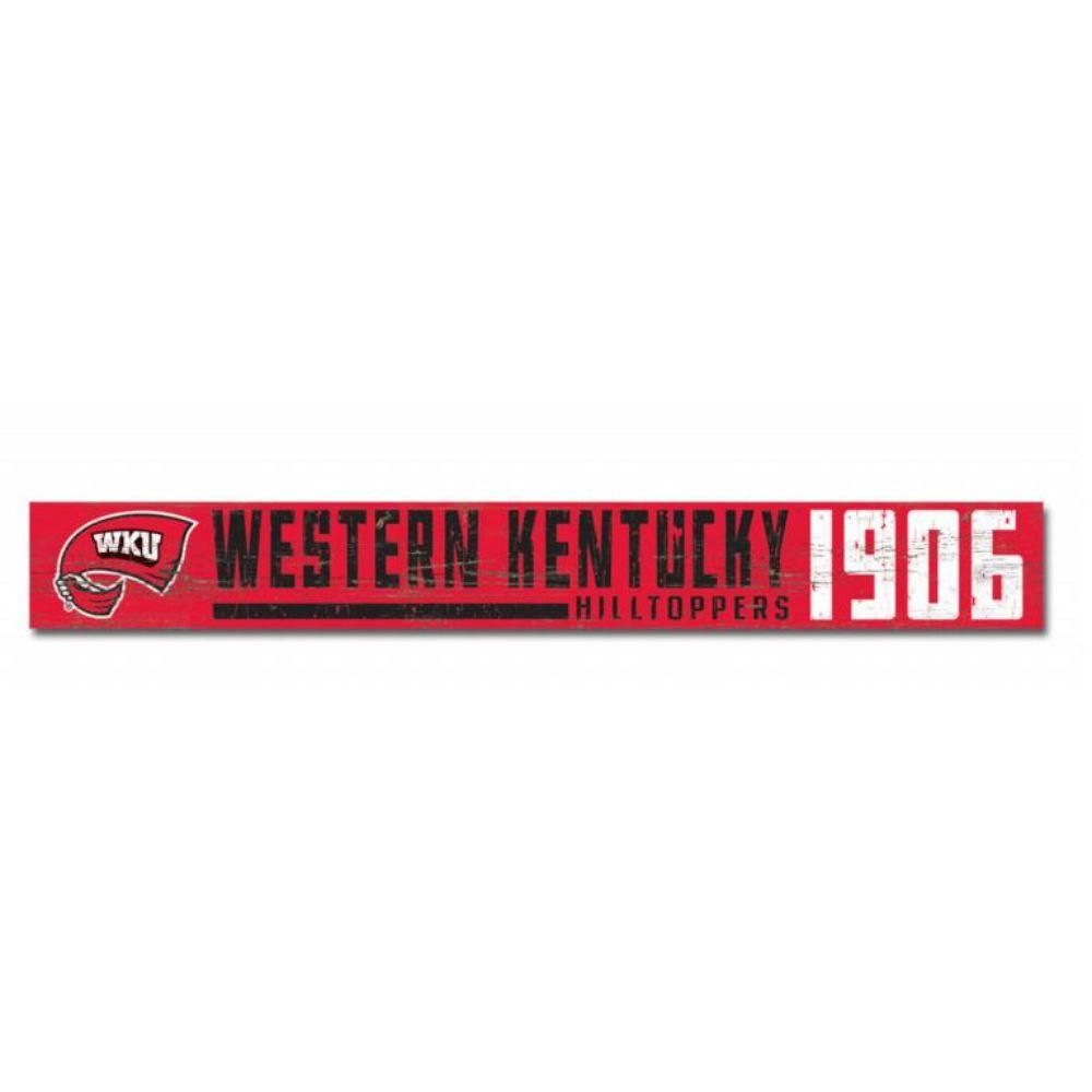  Wku | Western Kentucky 4 X 36 Inch Doorway Plank Sign | Alumni Hall